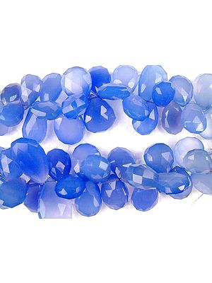 Faceted Blue Chalcedony Briolette