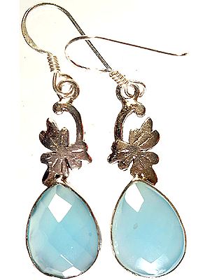 Faceted Blue Chalcedony Earrings
