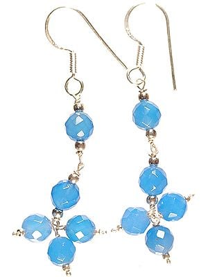 Faceted Blue Chalcedony Earrings