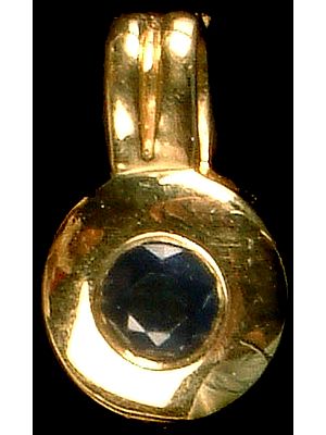 Faceted Blue Sapphire Pendant 18k Gold