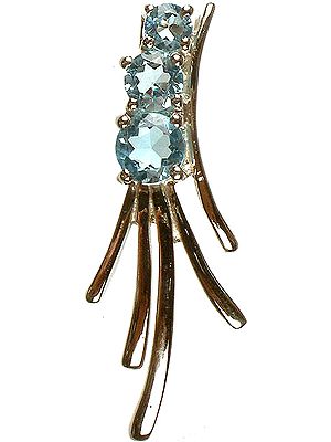 Faceted Blue Topaz Designer Pendant