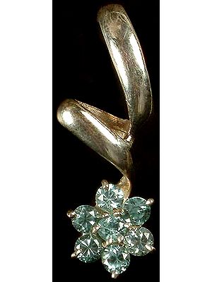 Faceted Blue Topaz Flower Pendant