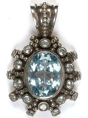 Faceted Blue Topaz Pendant