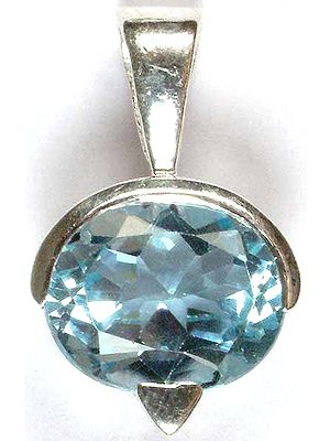 Faceted Blue Topaz Pendant