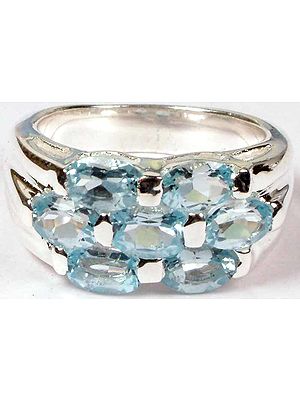 Faceted Blue Topaz Ring