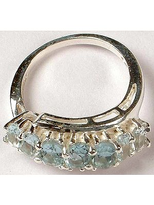 Faceted Blue Topaz Ring