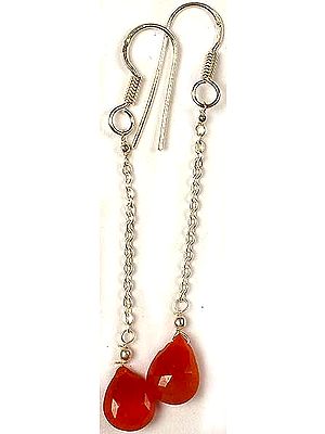 Faceted Carnelian Dangling Earrings