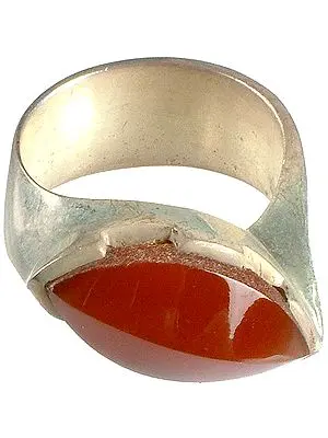 Faceted Carnelian Finger Ring