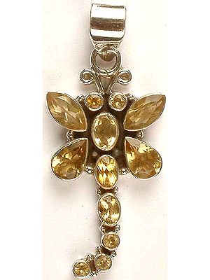 Faceted Citrine Dragonfly