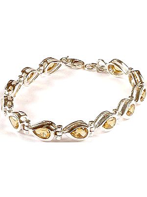 Faceted Citrine Drop Bracelet
