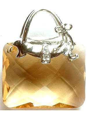 Faceted Citrine Handbag Pendant