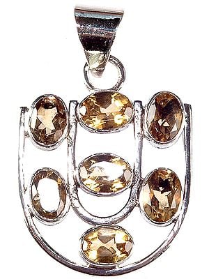 Faceted Citrine Pendant | Citrine Gemstone Jewelry