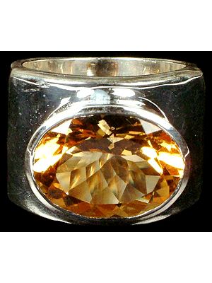 Faceted Citrine Ring