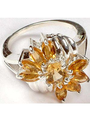 Faceted Citrine Ring