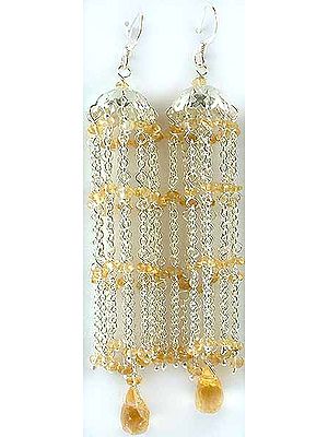 Faceted Citrine Umbrella Chandeliers