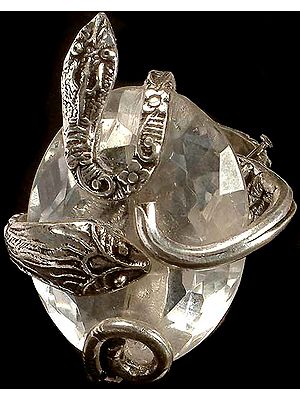 Faceted Crystal Serpent Ring