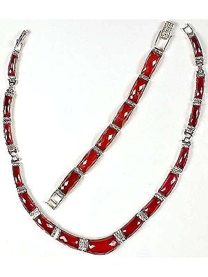 Faceted Cubic Zirconia Necklace & Bracelet Set