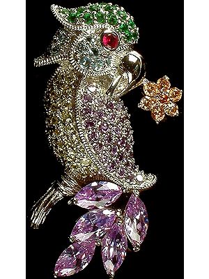 Faceted Cubic Zirconia Parrot Pendant