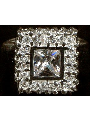 Faceted Cubic Zirconia Ring