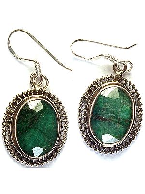 Faceted Emerald Earrings
