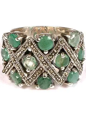 Faceted Emerald Ring