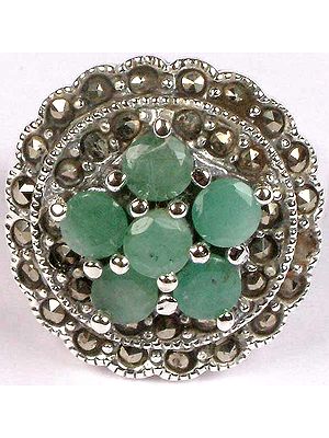 Faceted Emerald Ring