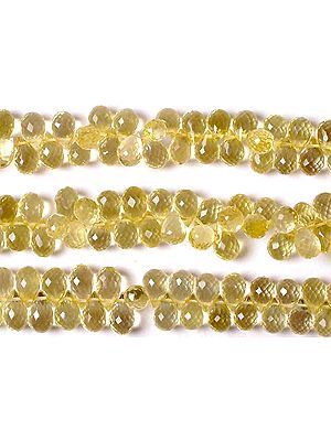 Faceted Fine Cut Yellow Chalcedony Drops