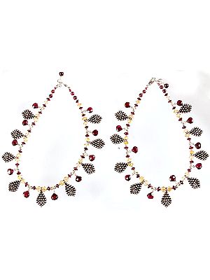 Faceted Garnet and Citrine Anklets (Price Per Pair)