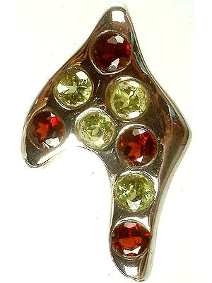 Faceted Garnet and Peridot Pendant