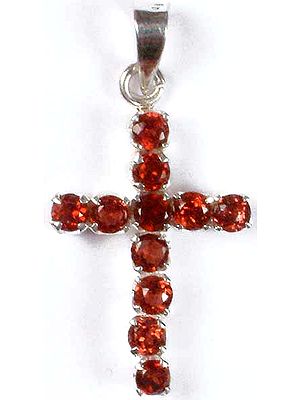 Faceted Garnet Cross