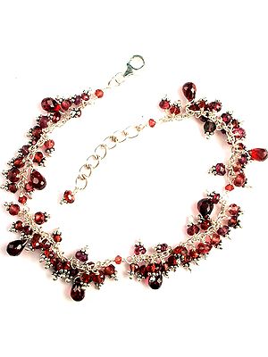 Faceted Garnet Drop Bracelet