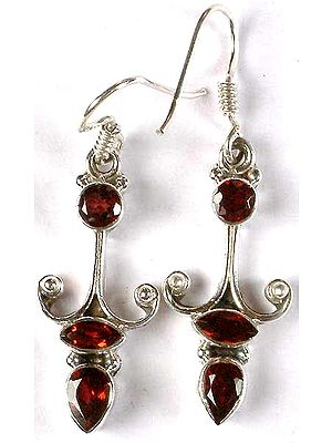 Faceted Garnet Earrings