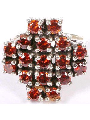 Faceted Garnet Ring