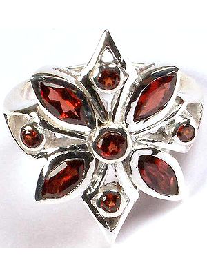 Faceted Garnet Ring