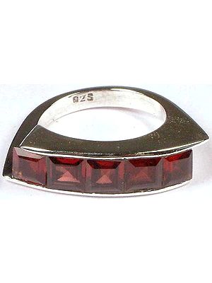 Faceted Garnet Ring