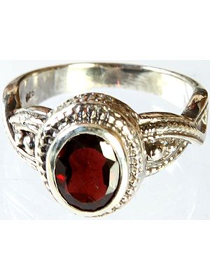 Faceted Garnet Ring