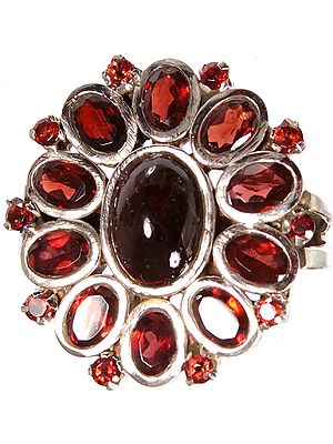 Faceted Garnet Ring