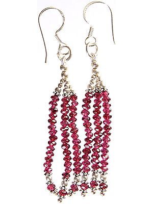 Faceted Garnet Shower Earrings