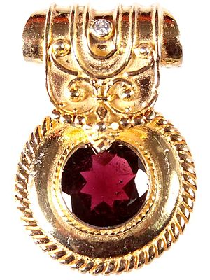 Faceted Garnet with Sterling Gold Plated Pendant
