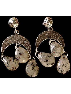 Faceted Gemstone Dangling Earrings