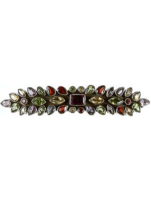 Faceted Gemstone Hair Clip (Amethyst, Citrine, Peridot and Garnet)