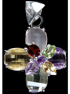Faceted Gemstone Pendant<br>(Rose Quartz, Citrine, Amethyst, Lemon Topaz, Garnet and Peridot)