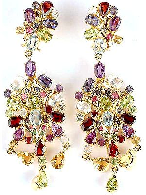 Faceted Gold Plated Earrings