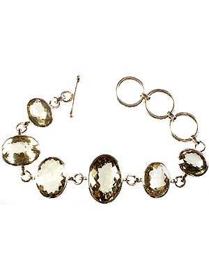 Faceted Green Amethyst Bracelet