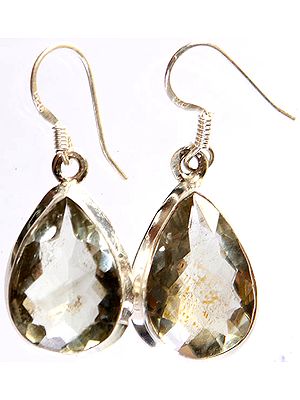 Faceted Green Amethyst Earrings