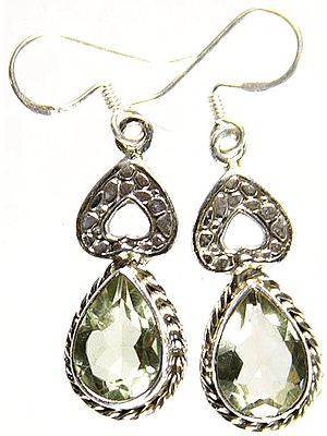Faceted Green Amethyst Earrings