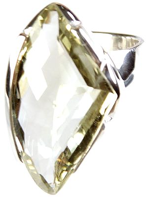 Faceted Green Amethyst Ring