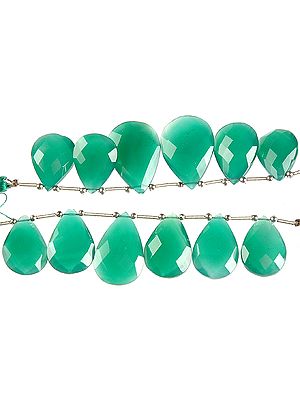 Faceted Green Chalcedony Briolette