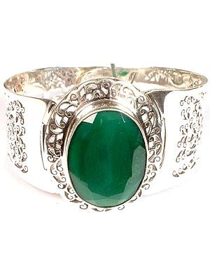 Faceted Green Onyx Bracelet