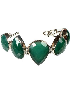Faceted Green Onyx Bracelet